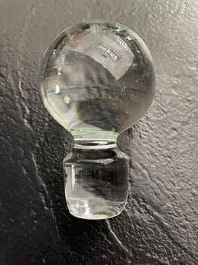 Clear Glass Decorative Decanter Stopper Transparent Accent 4in tall 1 1/2in cork